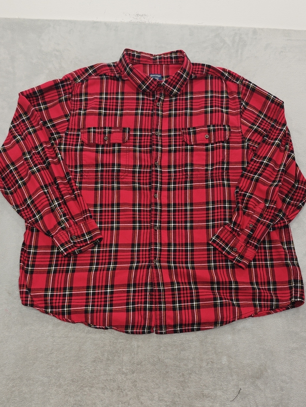 Faded Glory Red Plaid Button-Down Shirt 3X